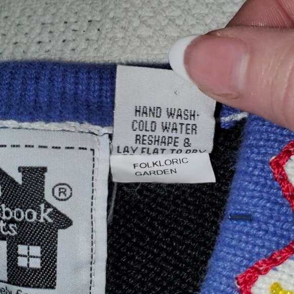 Storybook Knits Vintage Knitted Folkloric Garden Floral‎ ButtonSz M Cardigan - Picture 11 of 11